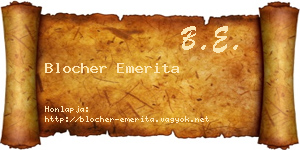 Blocher Emerita névjegykártya